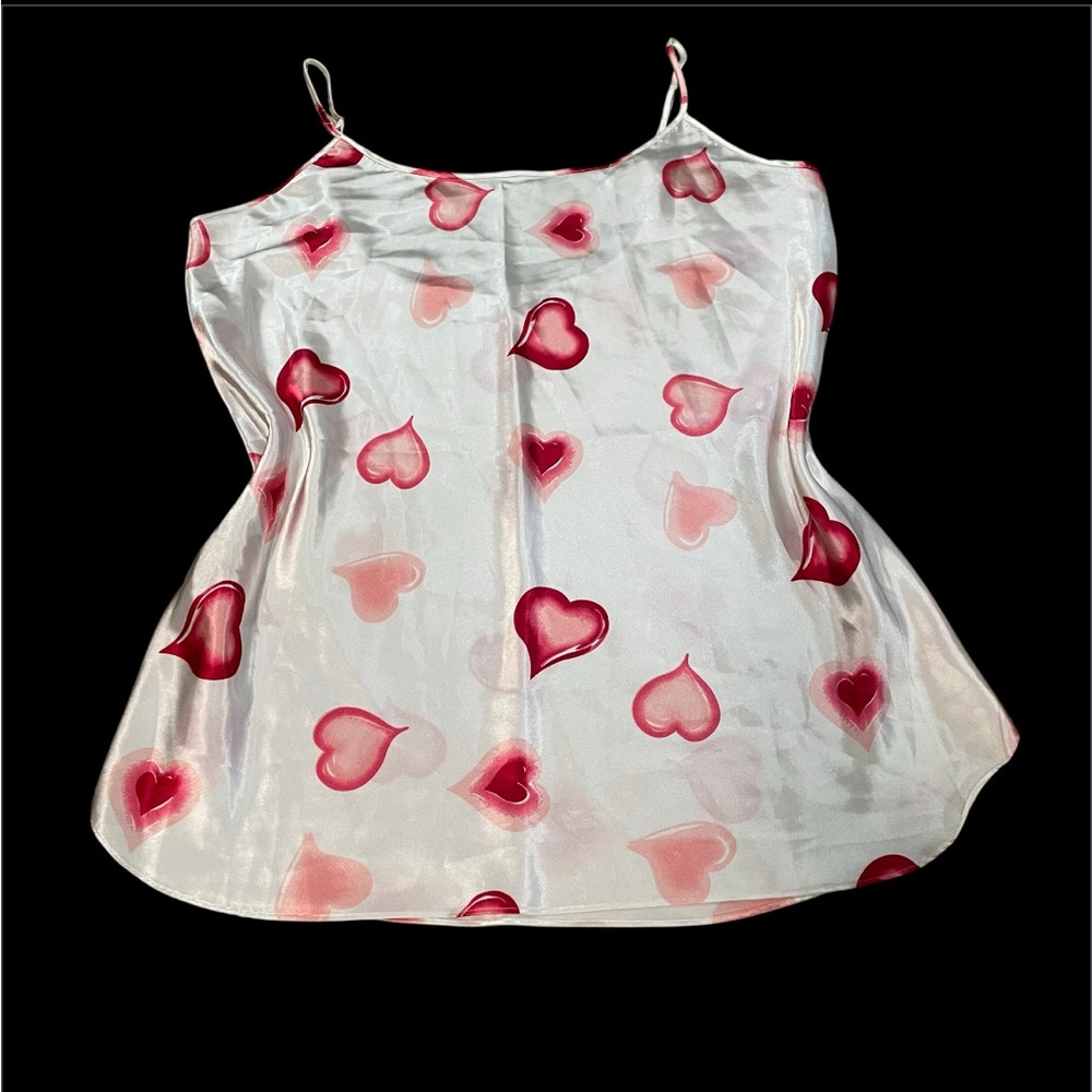 Vintage Bentley Silky Hearts Nightgown Lingerie Slip Dress Women’s 2X